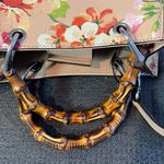 Gucci  Bamboo Pink and Beige Floral Leather 2 Way Handbag - Preowned Photo 5