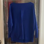 Vince Camuto  Sweater Womens Sz M Blue Ribbed Crew Neck Boxy Oversized Photo 1