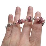 New Pink Rhinestone Beaded Baseball Softball Bracelet Photo 4