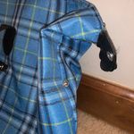 Blue plaid tote bag black straps Photo 7