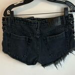 One Teaspoon One x  Brandos Side Tie Washed Black Jean Shorts Photo 4