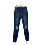 American Eagle  Dark Wash Denim Size 2 Distressed High Waisted‎ Skinny Jeans Photo 1