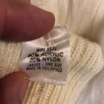 Ladies Vintage Knit Gloves Faux Leather Palms Photo 11