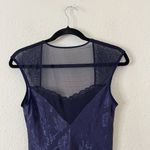 Victoria's Secret Vintage Gold Label Victoria’s Secret Navy Jacquard Satin Maxi Dress Goth Fairy M Photo 4