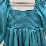 Thirty Thirty L A Teal Dress with Puff Sleeves XS‎ Blue Photo 5