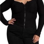 Good American  Dramatic Zip Long Sleeve Top Photo 0