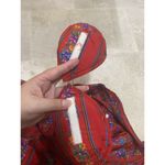 Liz Sport  Vintage 90s Claiborne Flower Red Shirt Cottagecore Preppy Western M Photo 15