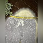 SOMAWKND Sunday Velour Lounge grey and white polka dots pants sz medium Photo 7