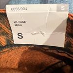 ZARA  Orange Acid Wash Denim Hi Rise Mini Skirt NWT Photo 2