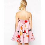 Alice McCALL  Dress Womens 4 Pink Lip‎ Print Sweetheart Strapless Mini Dress Prom Photo 1