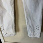 Bob Timberlake  Jeans White Embroidered Ankle skinny Eyelet Cutout sz 4 Photo 2