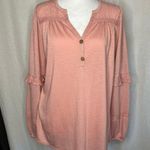 Matilda Jane  Heart to Heart Possibilities Pink Knit Shirt Lace Eyelet Size Small Photo 1