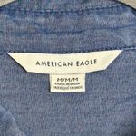 American Eagle Chambray Cotton Mini Shirt Dress Size M Blouson Coastal Cowgirl Blue Size M Photo 5