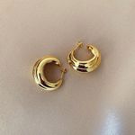 Gold hoop earrings thick gold hoop earrings gold open hoop earrings Photo 1