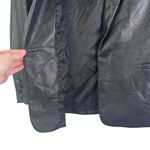 ZARA Women's Vegan Faux Leather Blazer Black Single Button Closure Medium Butter Photo 4