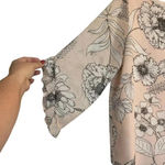 Calvin Klein  Peach Floral Women’s Blouse Large Business Casual Office Career Photo 1