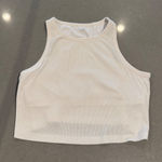 OFFLINE by Aerie Ribbed Racerback Crop Tank Top Ivory XL TG White Photo 0
