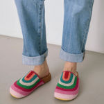 The Sak  Bolinas Clog Beach Stripe Size 9 Multicolor Rainbow Photo 0