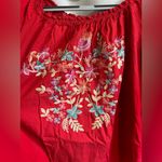 Free People  Red Embroidered Women's Top Photo 5