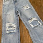 SheIn  High Rise Distressed Wide Leg Light Blue Jeans Size XS Photo 2