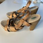 Dr. Scholls  Band Sandals Tan Natural Leather 4.5 " HEELS Sz 10 Med Photo 3
