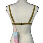 Sol Sienna Medium Triangle Bikini Swim Top Padded Cups Stretch Adjustable Straps Green Photo 2