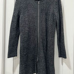 Talbots  Petite Large Heathered Black White Knit Full-Zip‎ Cardigan Jacket Photo 0