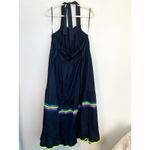 Mira Mikati Navy Blue Tiered Maxi Dress Photo 6