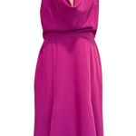 Harlyn Orchid Fit and Flare Halter Dress Plunging Drape Neckline Open Back XL Purple Photo 3