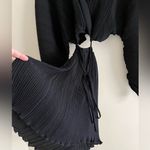 Good American  Black Pleated Mini Dress Dramatic Sleeves Open Back 1/2 Photo 8