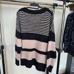 Doe & Rae  Sweater, Chunky Striped Oversized Plush V-Neck Photo 1