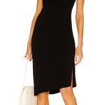 Norma Kamali  Sweetheart Side Drape Dress In Black Photo 0