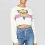 Coca-Cola  NWT white cropped graphic pullover crew neck sz XXL 24” p2p Photo 2