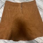Doe & Rae light brown corduroy mini skirt with ruffle. Photo 1