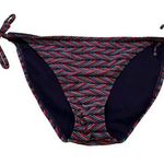 Xhilaration Tie Side Bikini Bottoms Navy Blue Geometric Photo 0