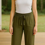 Be Bop Pants Palazzo Green Pull On Photo 0