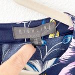 Highline Navy Blue Floral Short Sleeve Blouse Photo 1