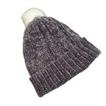 Soft Surroundings  Grey Chenille Knit Beanie Faux Fur Lined Pom Pom Top Photo 5