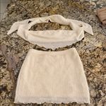 SheIn Cream Textured Pencil Skirt with matching bandeau tie back top Photo 0
