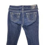 True Religion Dark Wash Boot Cut Jeans white stitching Womens Size 27 Photo 1