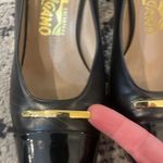 Salvatore Ferragamo EVUC  Black Pantent Pumps Gold Emblem 8.5 *Read description Photo 7
