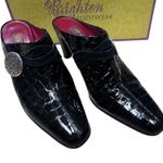 Brighton Black Croc Suede Romeo Heels 7.5 Photo 5