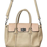 Christian LaCroix  Cream & Peach Leather Crossbody Satchel Handbag Authentic Photo 0