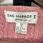 Sag Harbor Vintage Sag Harbour Silk Tunic Sweater Women 1X Pink Cable Knit Fisherman Preppy Photo 1