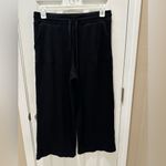 Loft  wide leg pull on ribbed pants size Large black rayon Photo 10