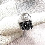 MICHAEL DAWKINS Sterling Silver Starry Night Oxidized Caviar Accented Ring Sz 7 Black Photo 6