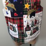 Reversal USA Quilted Christmas Vest Reindeer Plaid Snow Holiday Village Kitsch Size M Photo 2