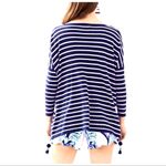 Lilly Pulitzer White & Navy Elba Boat Neck Stripe Pullover Sweater Size XXS XS Photo 1