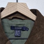 J.Crew Brown Suede Leather Jacket Men's Medium Trucker Style Vintage Full Zip Photo 2