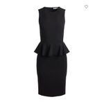 Alice + Olivia  Employed Poppy Peplum Midi Dress Size 6 Black Sheath Sleeveless Photo 2